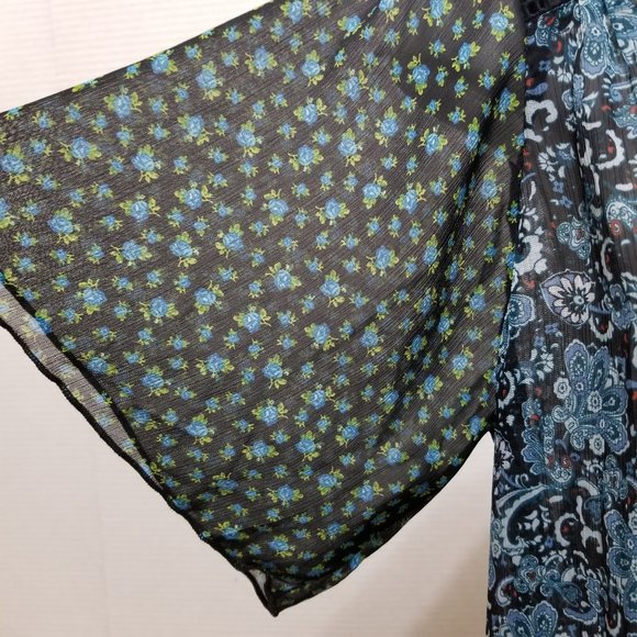 Mason & Mackenzie top XS geometric floral paisley mandala semi sheer boho hippie - Picture 6 of 11